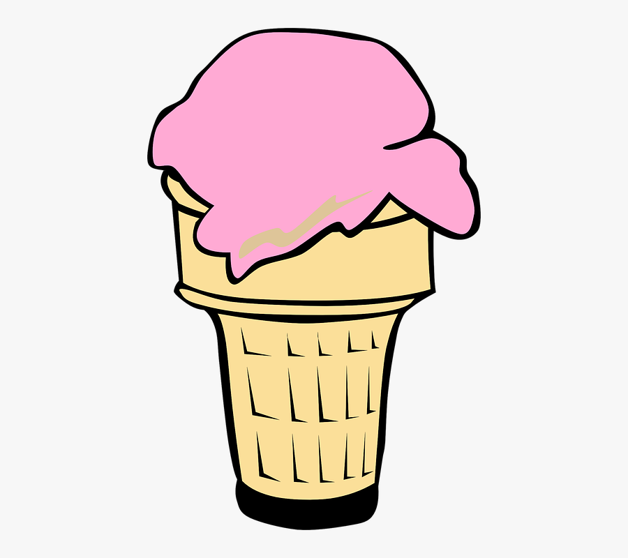 Pink Ice Cream Clipart - Ice Cream Cone Clip Art , Free Transparent
