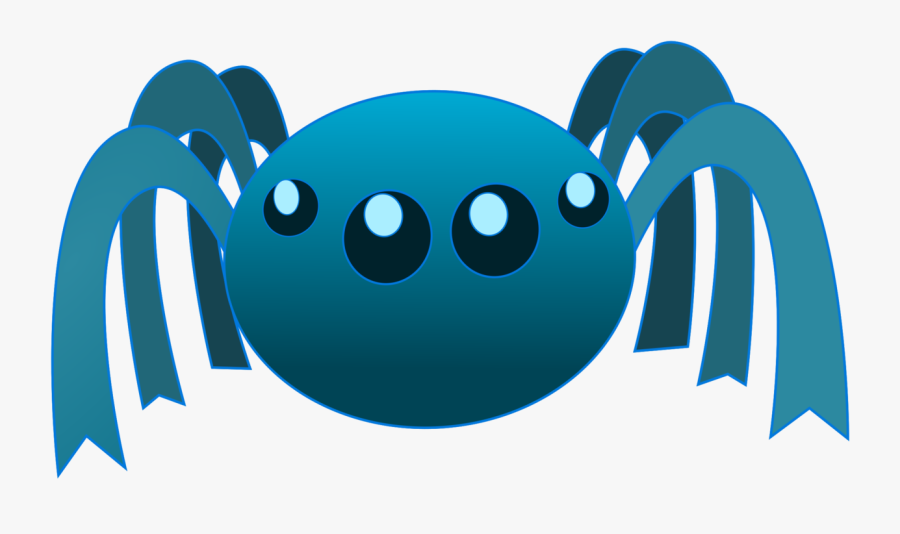 Spider Alien Insect Cartoon Funny Cute Halloween - Blue Spider Clipart, Transparent Clipart