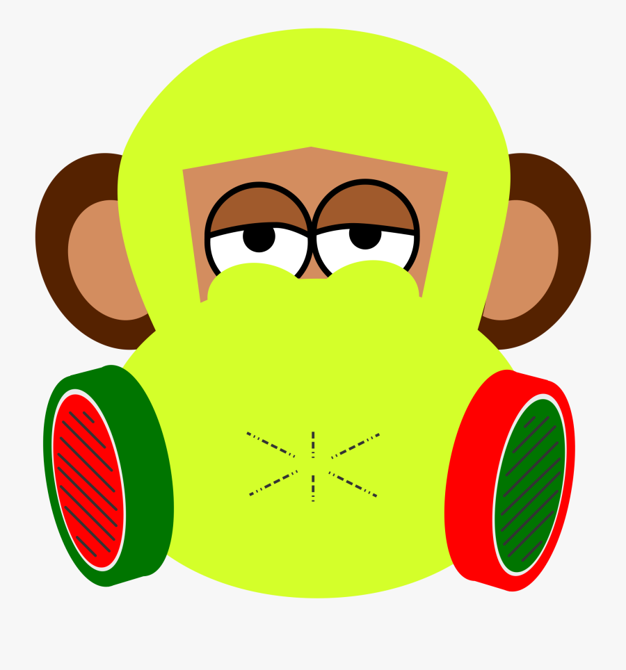 Clipart - Monkey With Gas Mask, Transparent Clipart