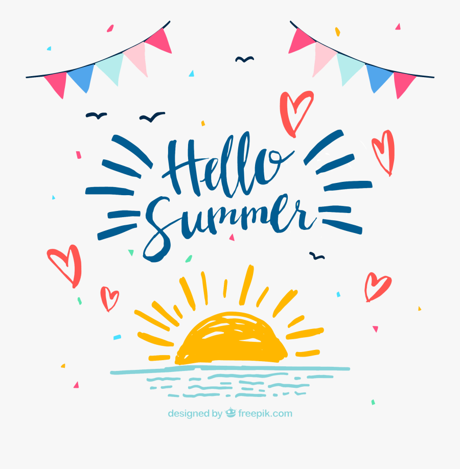 Png Image Vector Psd - Hello Summer Clip Art, Transparent Clipart