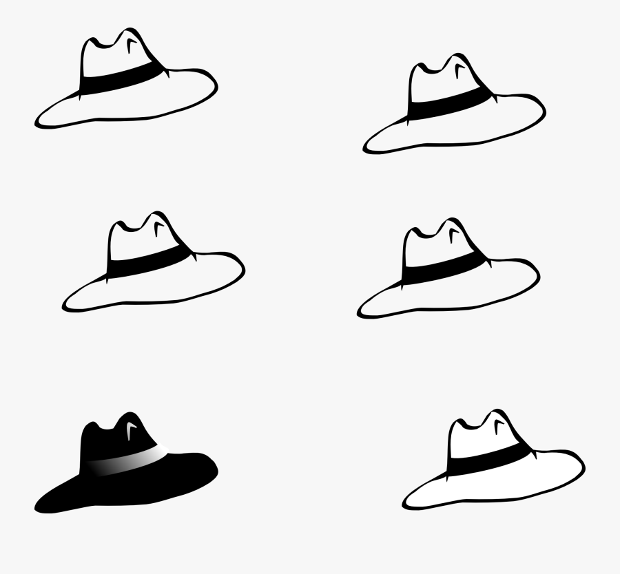 Book Black And White Six Hats 2 Black White Line Art - Hats Images Black And White, Transparent Clipart