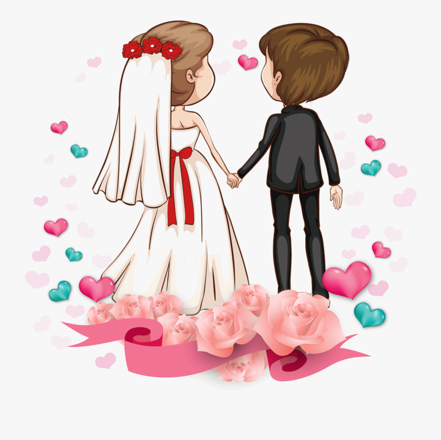 Wedding Couple Clipart - Wedding Couple Cartoon Png, Transparent Clipart