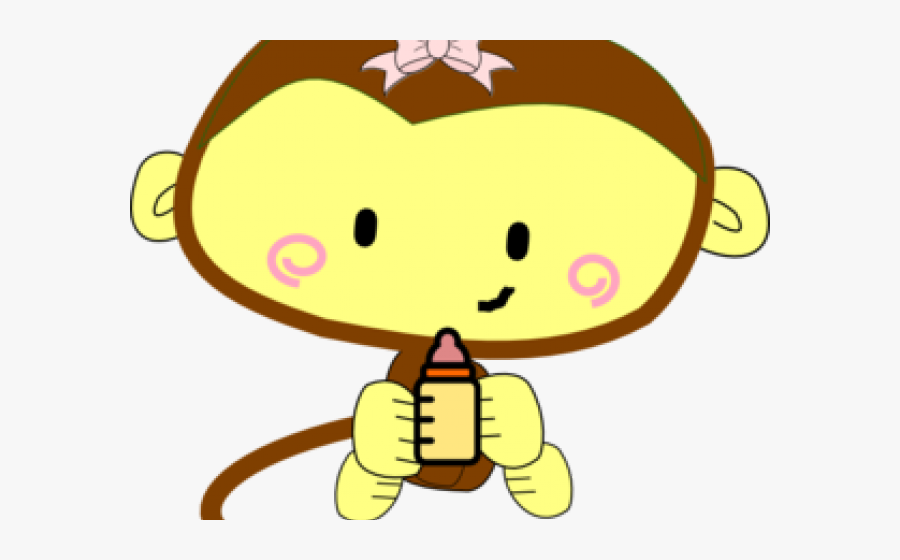 Baby Monkey Clipart - Monyet Kartun Makan Pisang, Transparent Clipart