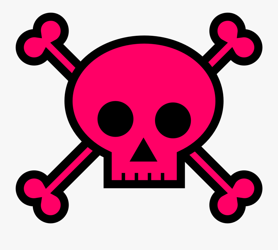 Skull And Crossbones Large Pink - Skull And Crossbones Pink, Transparent Clipart