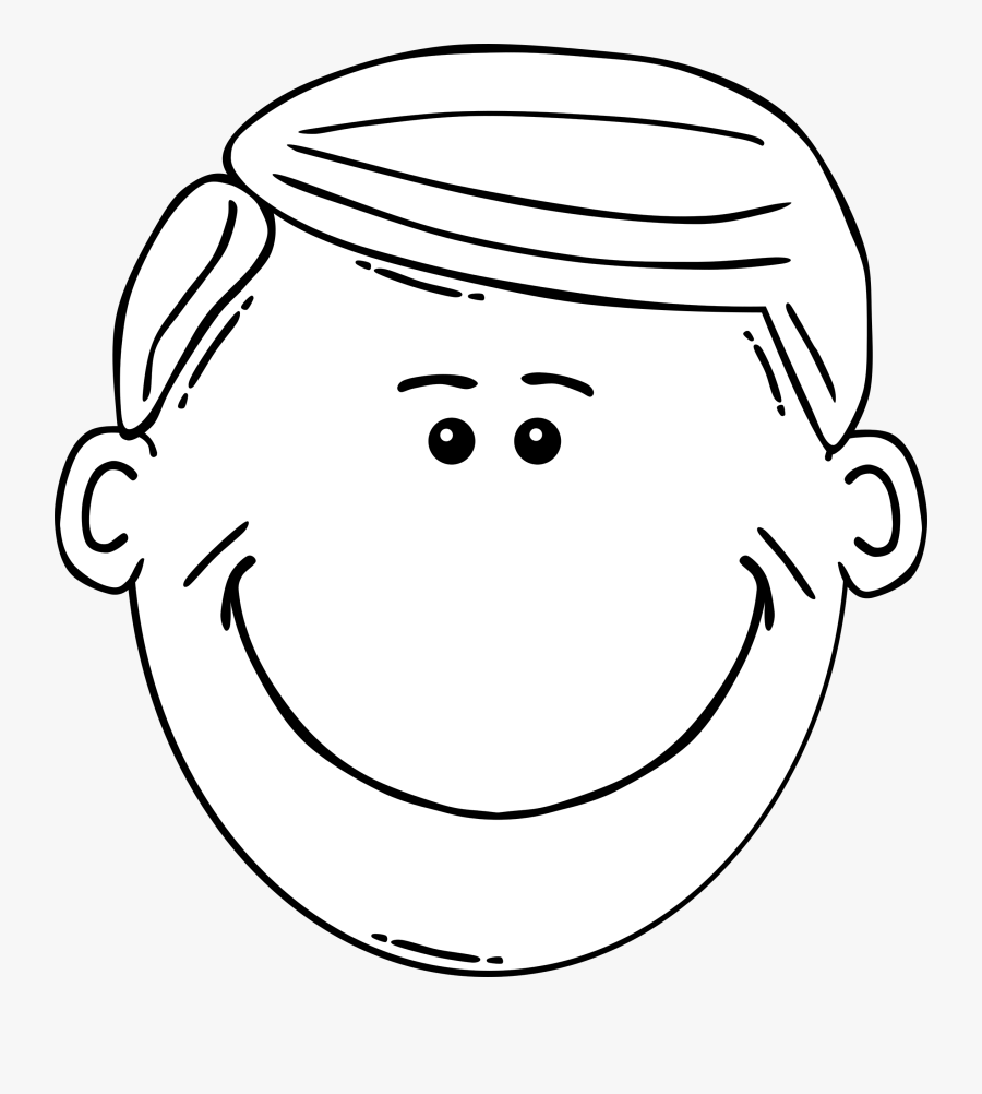 Free Vector Man Face World Label Outline Clip Art - Father Clipart Black And White, Transparent Clipart