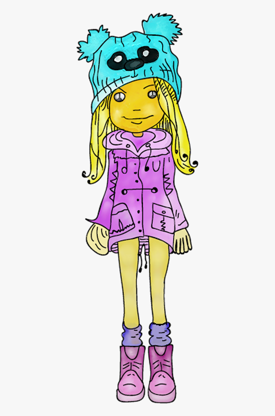 Baby Drawing Picture Postcard - Kislány Rajzolása, Transparent Clipart