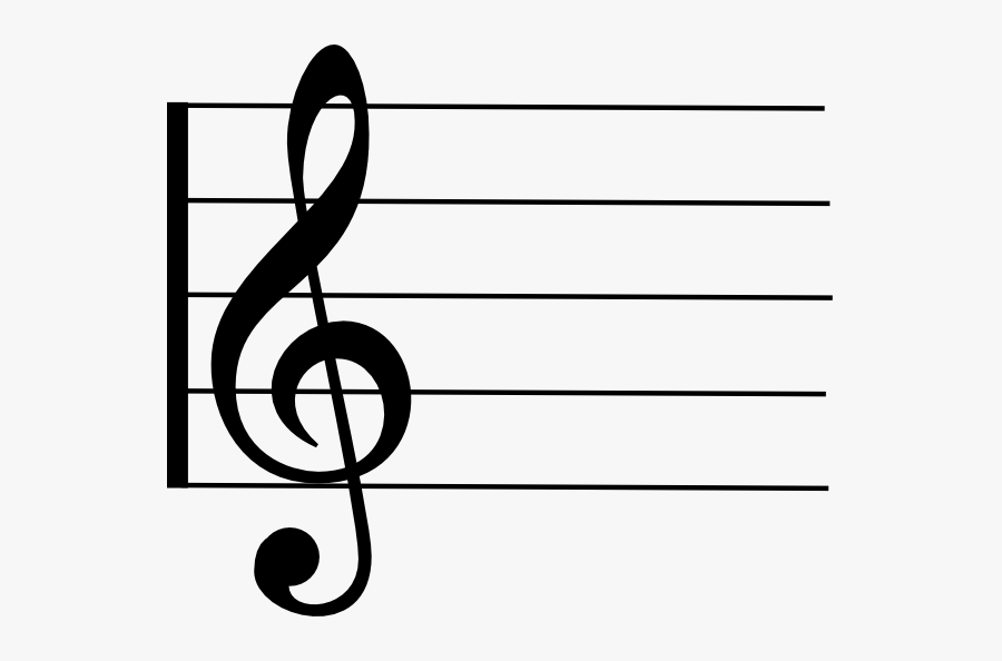 Music Staff Clip Art Musical Staff Clipart Clipart - Treble Clef On Stave, Transparent Clipart