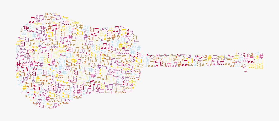Clip Art Musical Notes Background - Music Note Guitar Background, Transparent Clipart