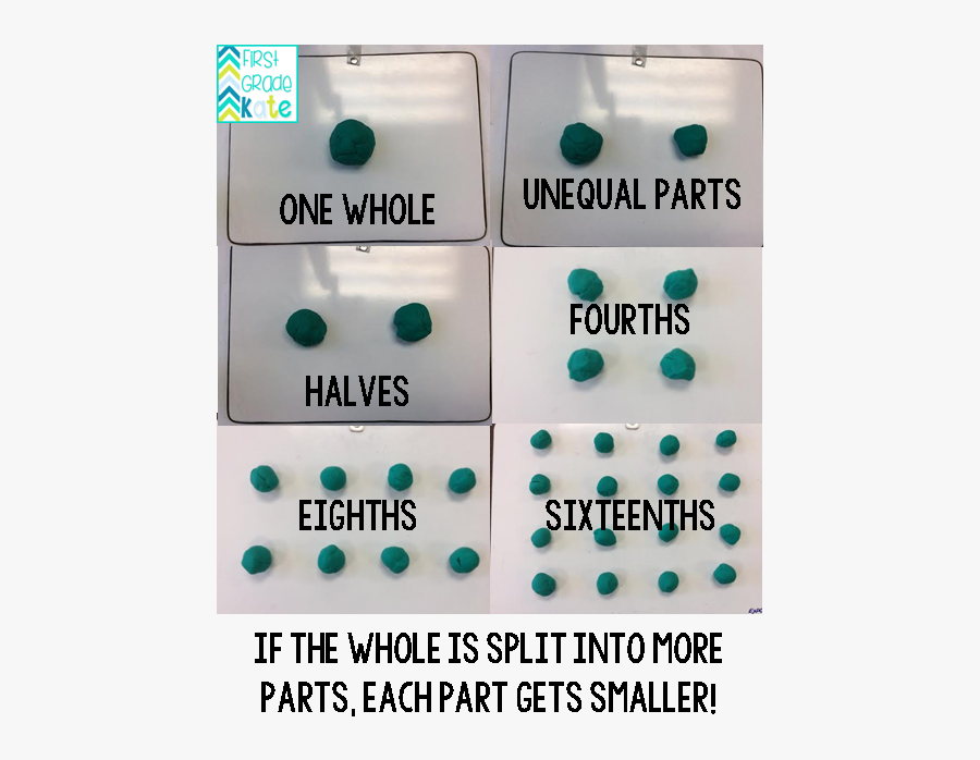 1st Grade Fractions Playdough, Transparent Clipart