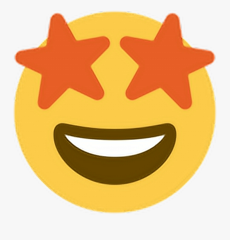 Star Eyes Orange Shape Starryeyed Emoji Emoticon Face - Smiley Face Star Eyes, Transparent Clipart