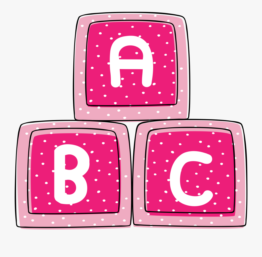 Pink Baby Blocks Clipart, Transparent Clipart