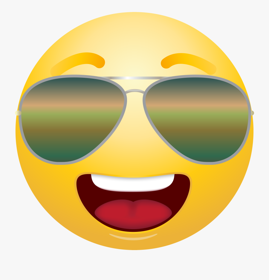 Emoticon With Sunglasses Png, Transparent Clipart