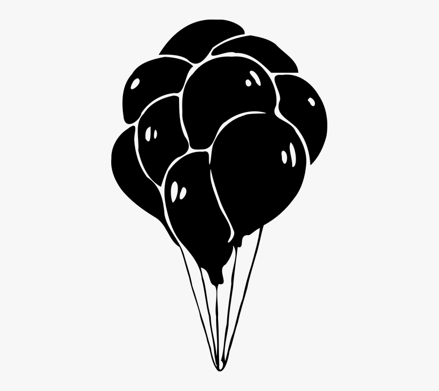 Transparent Balloons Black And White Clipart - Watercolor Elephant And Ball...