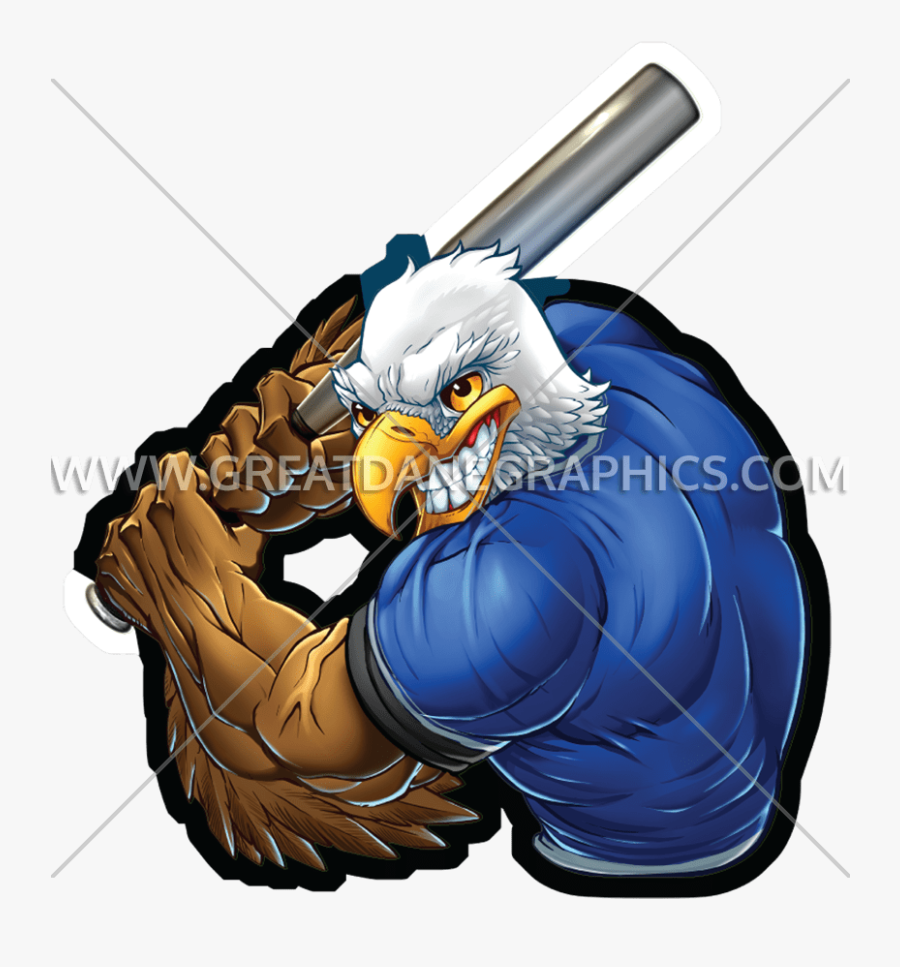 Eagle Baseball Player - Cartoon, Transparent Clipart