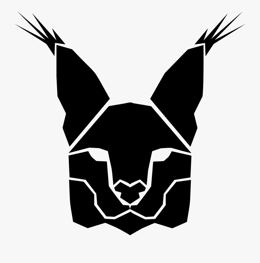 Caracal Wildcat Head Silhouette By Vetherie - Lynx Lynx Head Silhouette, Transparent Clipart