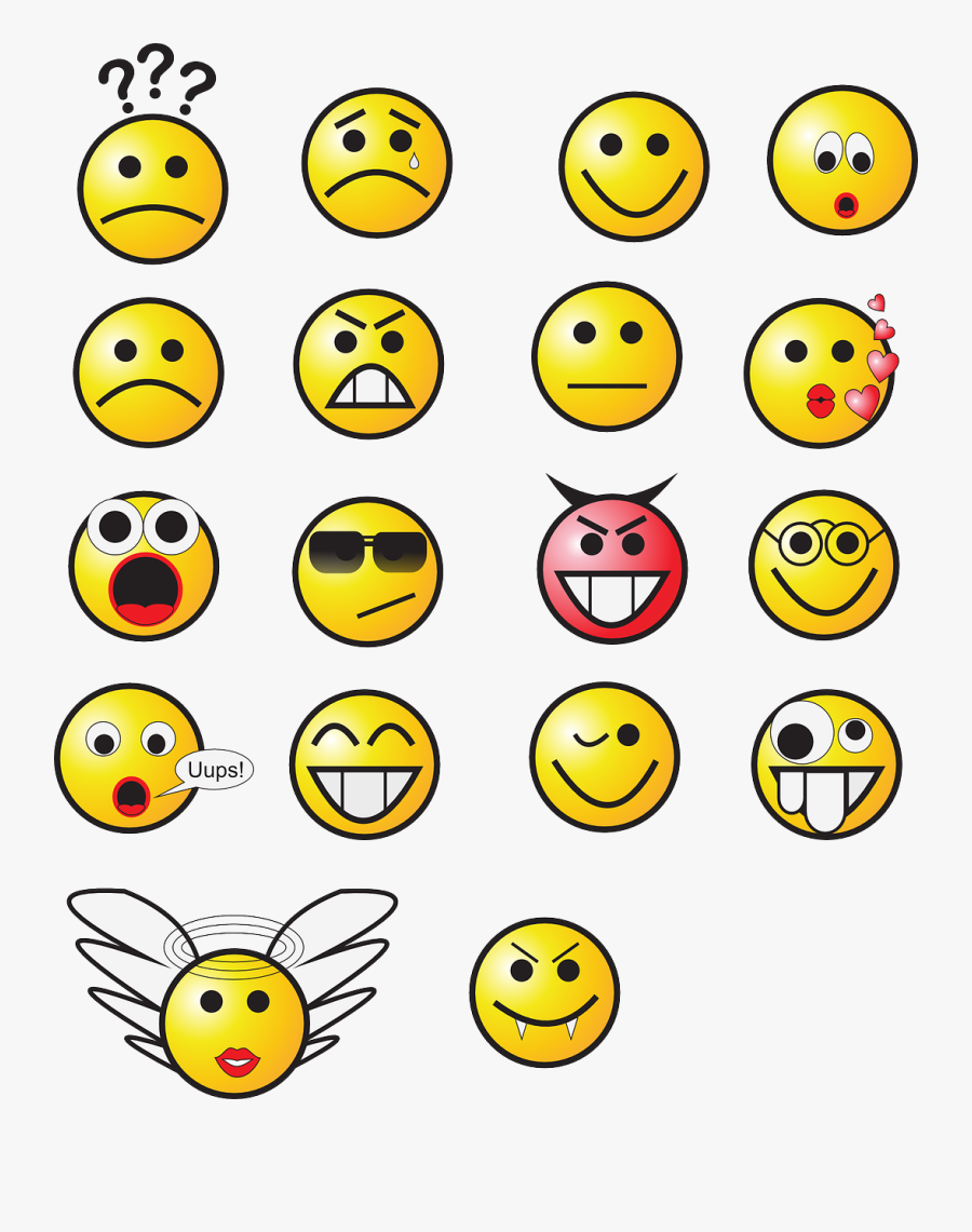 Smileys Set Yellow - Free Clip Art Smileys, Transparent Clipart