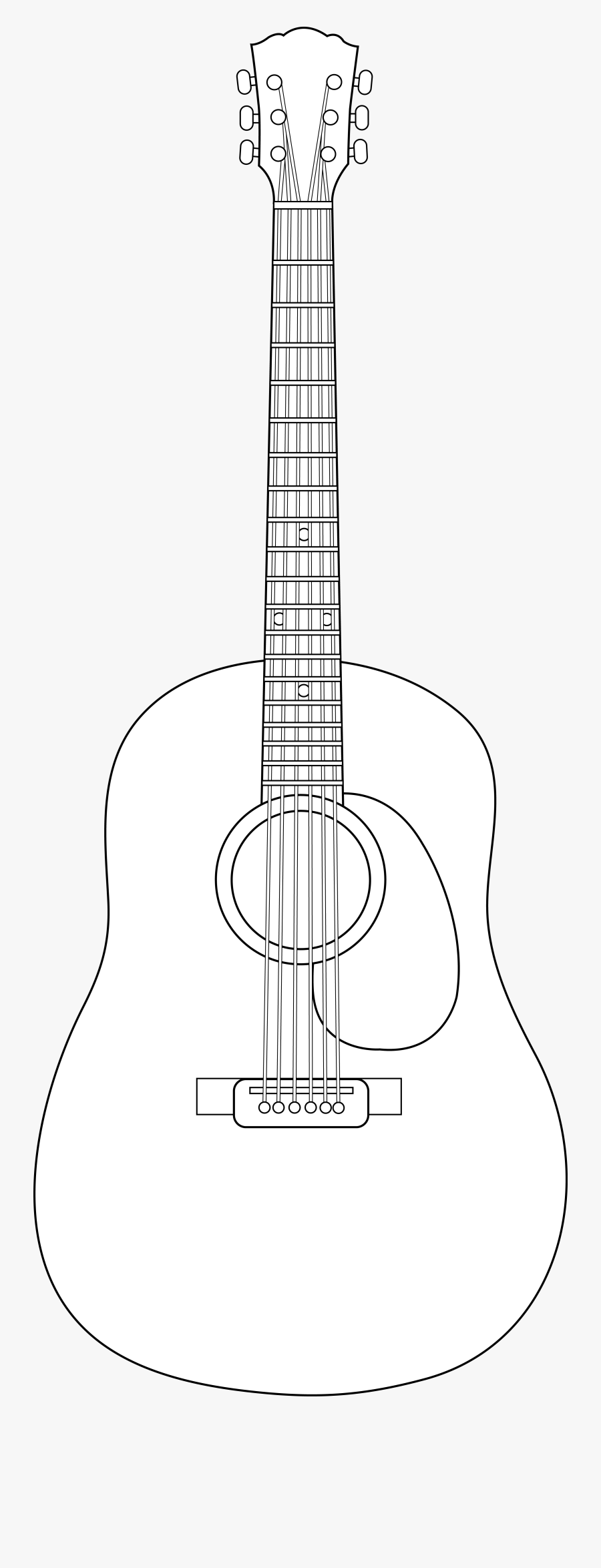 Transparent Guitar - Acoustic Guitar Outline, Transparent Clipart