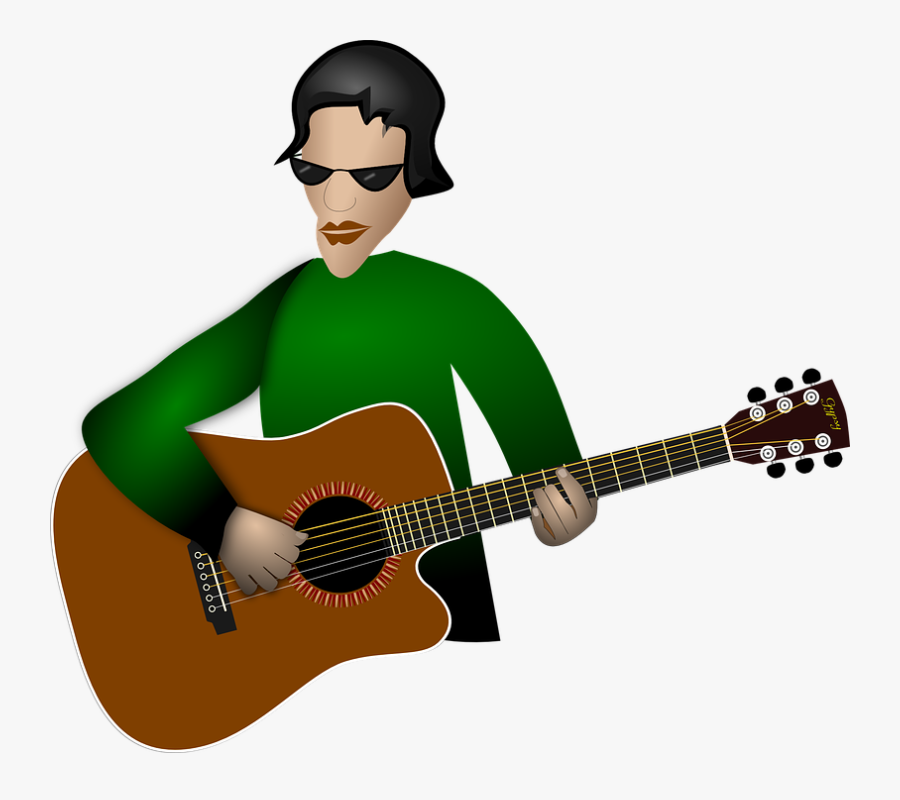 Acoustic Guitar, Guitar, Man, Playing, Musician, Band - Playing Guitar In Clipart, Transparent Clipart