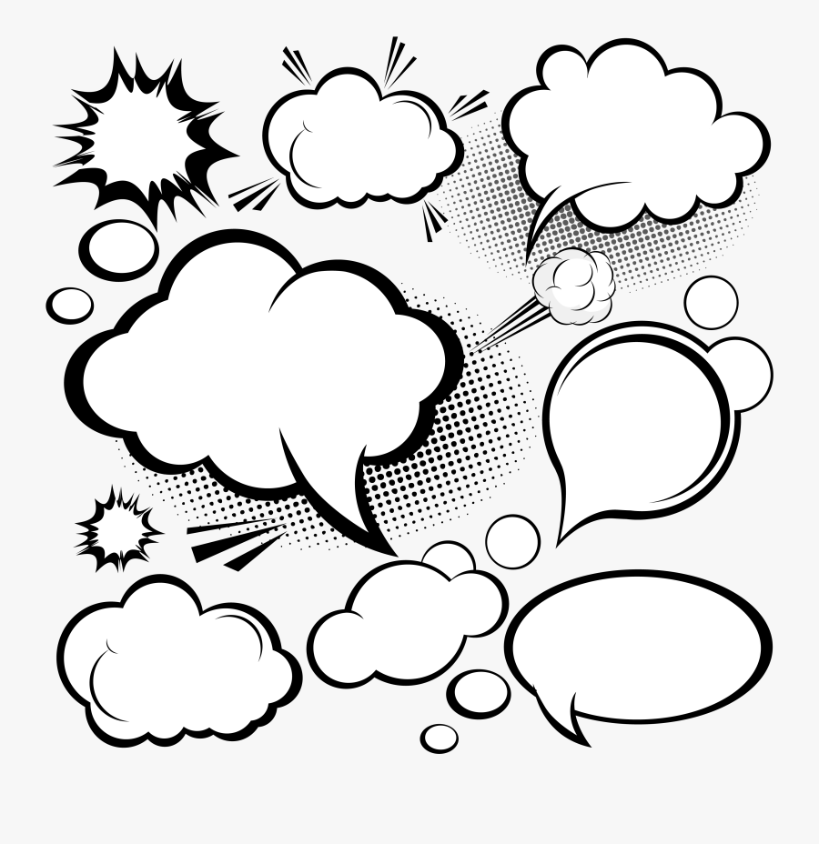 Explosion Comics Balloon Euclidean Vector Speech Dialog - Comic Style Speech Bubbles, Transparent Clipart