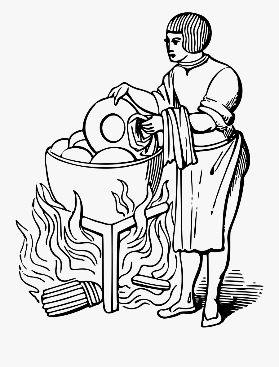 Transparent Pressure Washer Clipart Black And White - Drawing Of Woman Washing Dishes, Transparent Clipart