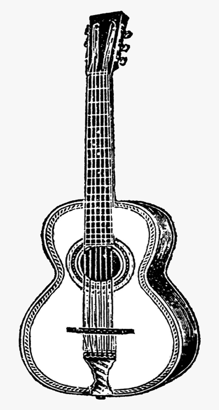 Google Search Music Drawings, Vintage Clip Art, Vintage - Guitar Black And White No Background, Transparent Clipart