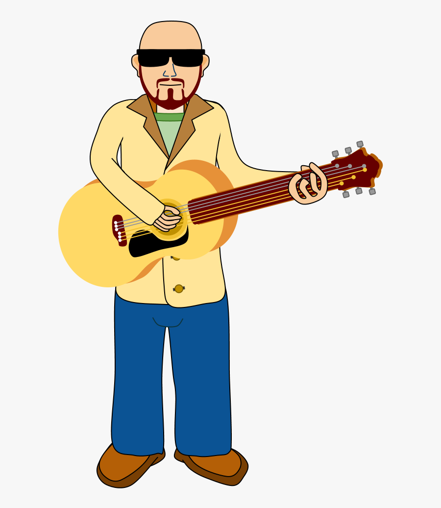 Acoustic Guitar Guitarist Clip Art - Guitar Player Cartoon Png, Transparent Clipart