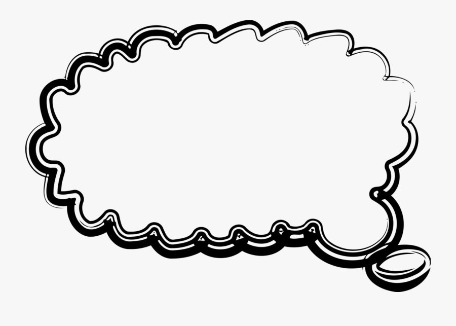 Line Art,area,monochrome Photography - Clipart Thought Bubble, Transparent Clipart