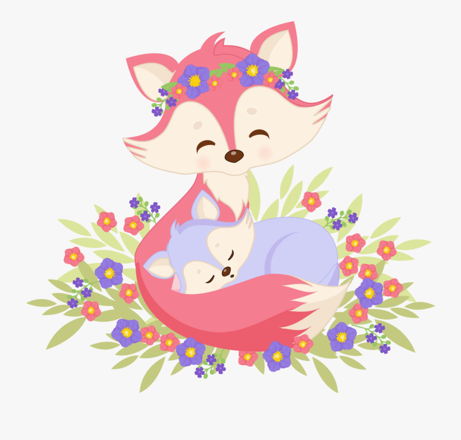 Babygirl Clipart Mommy Baby - Cute Baby Fox Clipart, Transparent Clipart