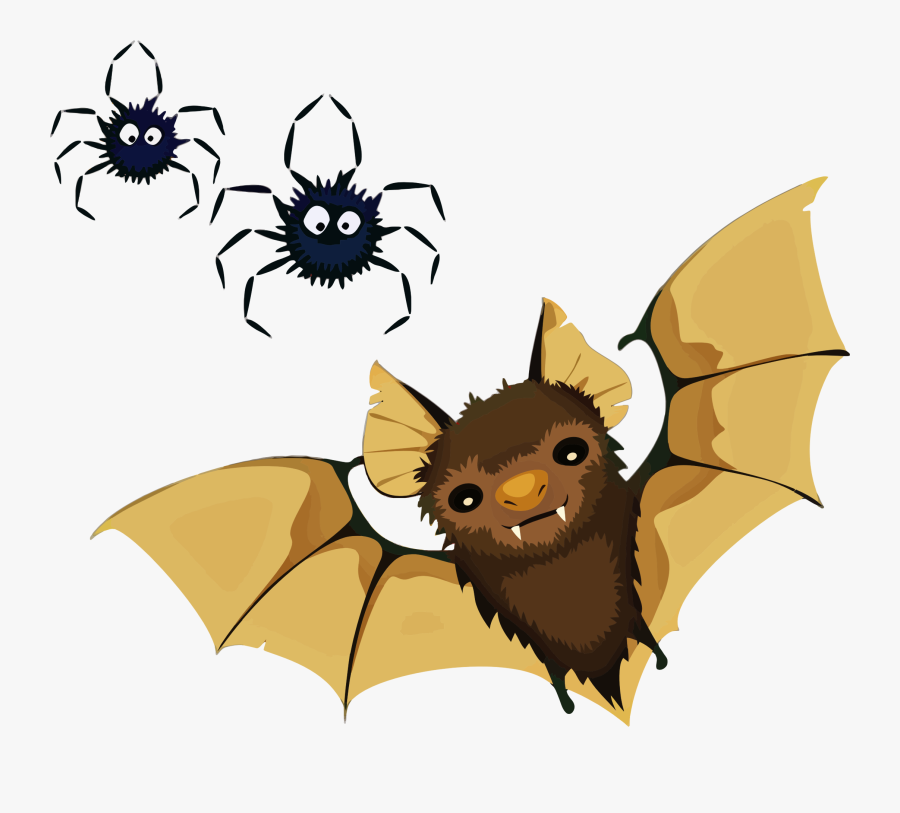 Vampire Bat And Spiders Icons Png - Little Brown Bat Clipart, Transparent Clipart
