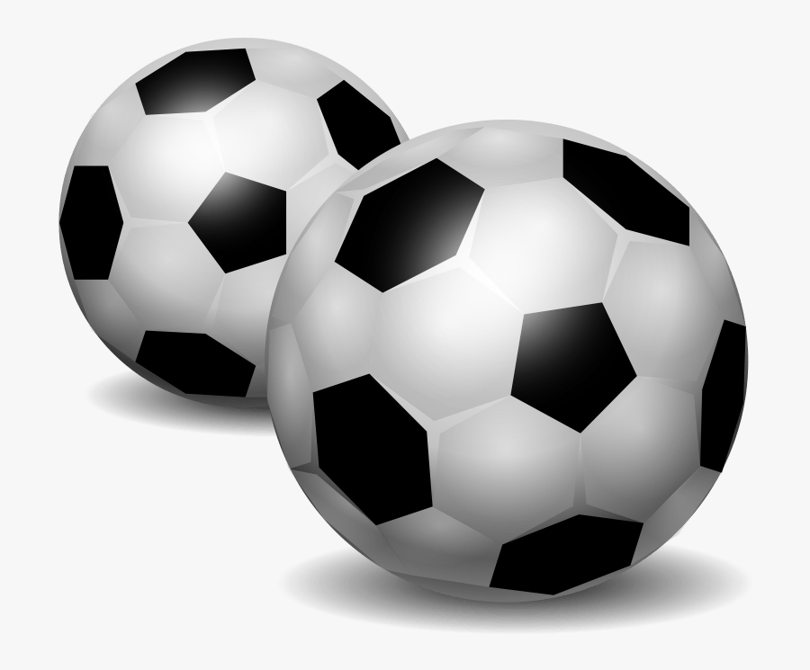 Transparent Sports Balls Clipart Black And White - 2 Soccer Balls Clipart, Transparent Clipart