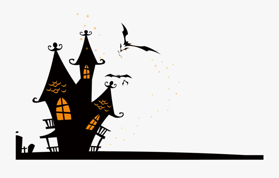 Haunted Clipart Bat - Halloween Clipart Transparent Background, Transparent Clipart