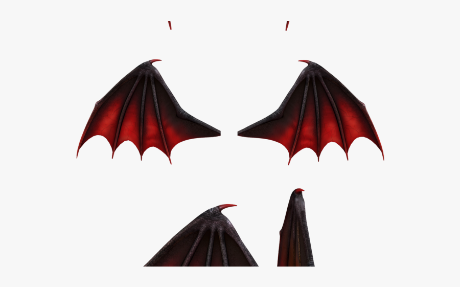 Black And Red Demon Wings, Transparent Clipart