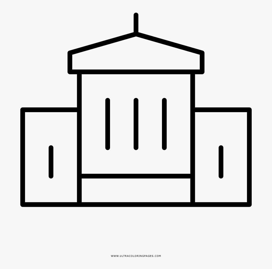 White House Coloring Page - Line Art, Transparent Clipart