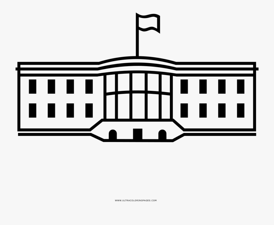 White House Coloring Page - Line Art, Transparent Clipart