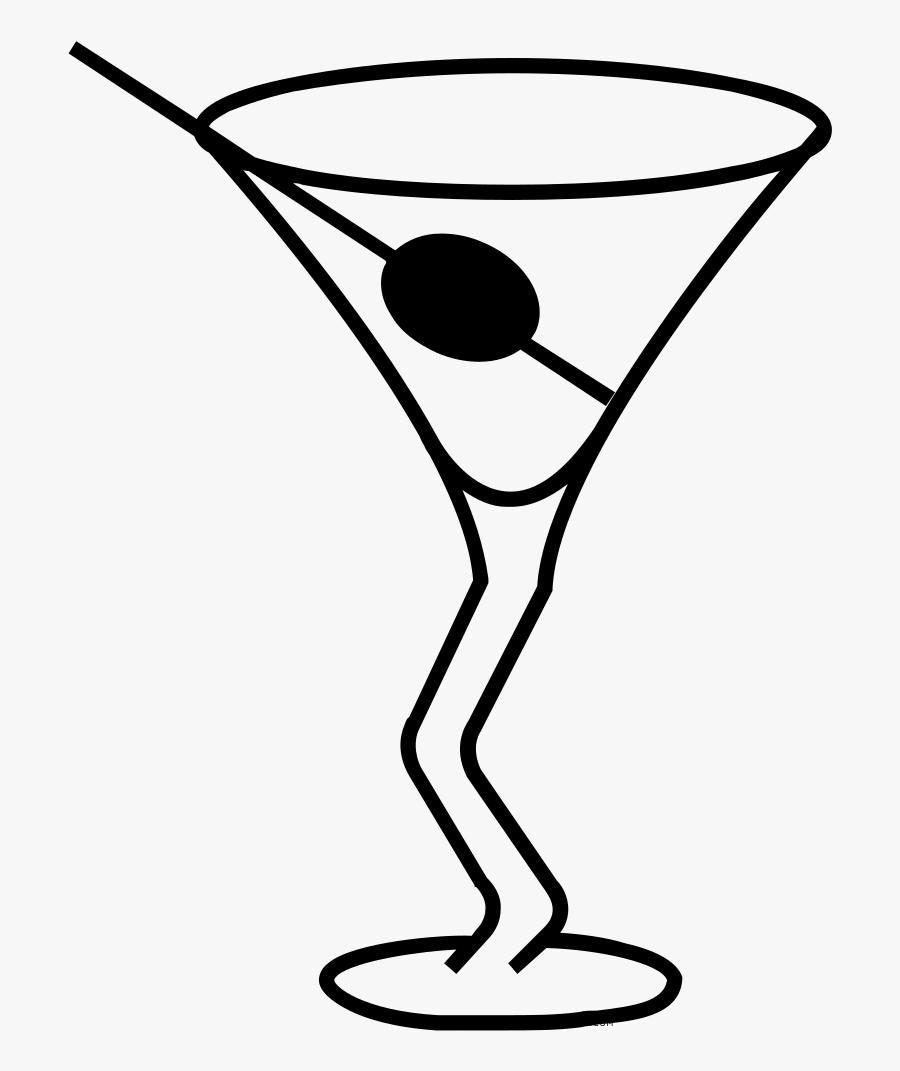 Martini Glass Coloring Page, Transparent Clipart