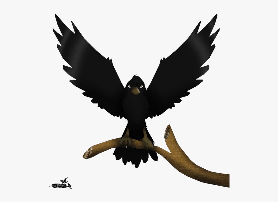 Raven Clipart Animated - Cartoon Raven, Transparent Clipart