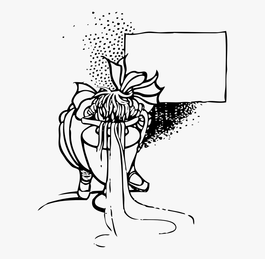 Crow Pitcher Title Black White Line Art 555px - Clip Art, Transparent Clipart