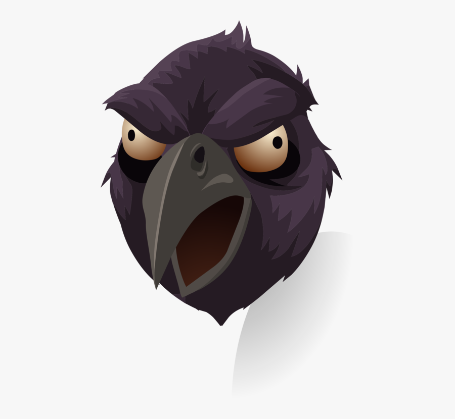 Flightless Bird,purple,bird Of Prey - Bird Raven Cartoon, Transparent Clipart