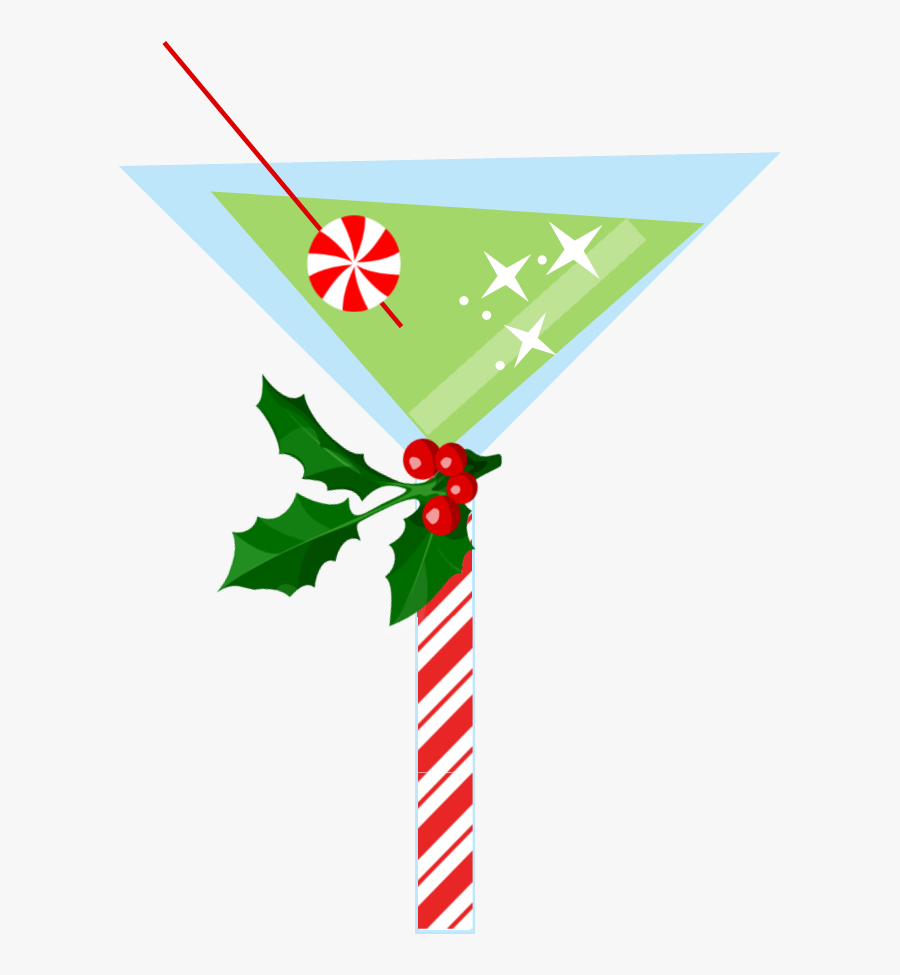 Christmas Martini Clip Art, Transparent Clipart