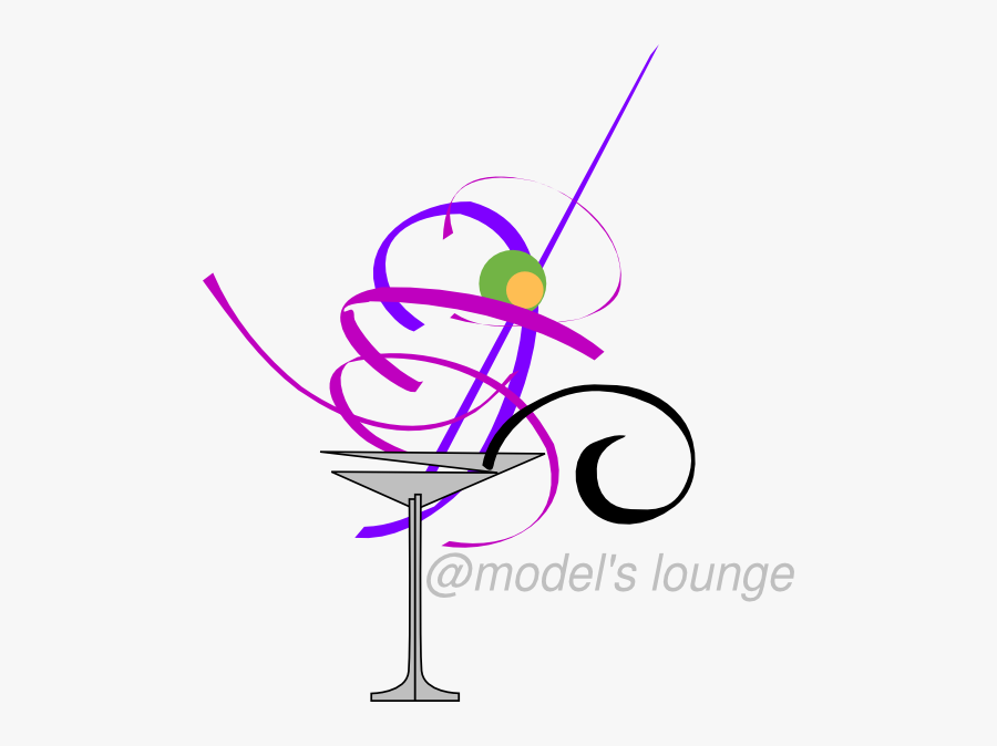 Cocktail Glass Clip Art Black And White, Transparent Clipart