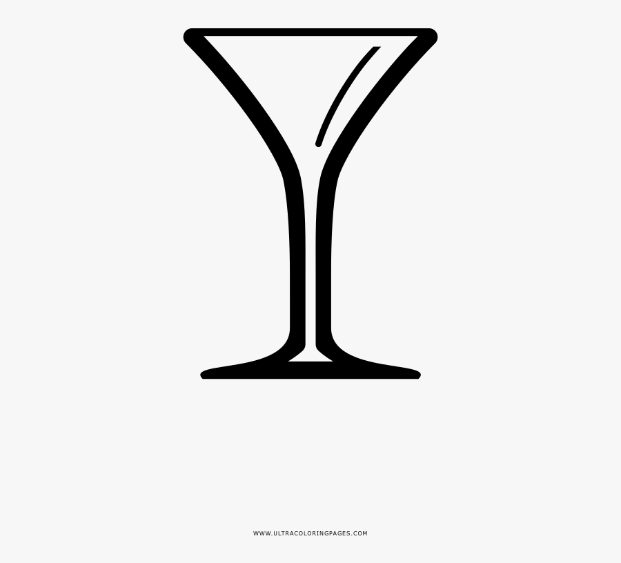 Martini Glass Coloring Page - Martini Glass, Transparent Clipart