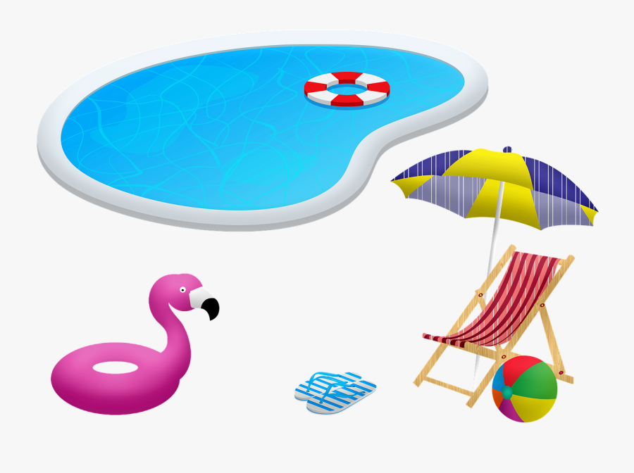 Swimming Pool, Chair And Umbrella, Flotation - Swimming Pool, Transparent Clipart