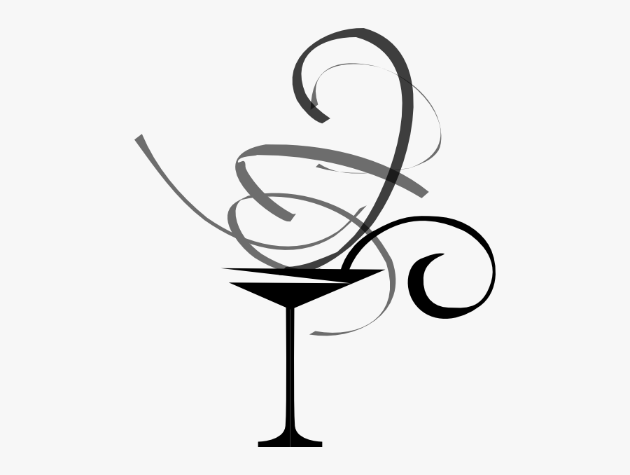 Transparent Martini Glass Clipart - Cocktail Glass Clip Art Black And White, Transparent Clipart