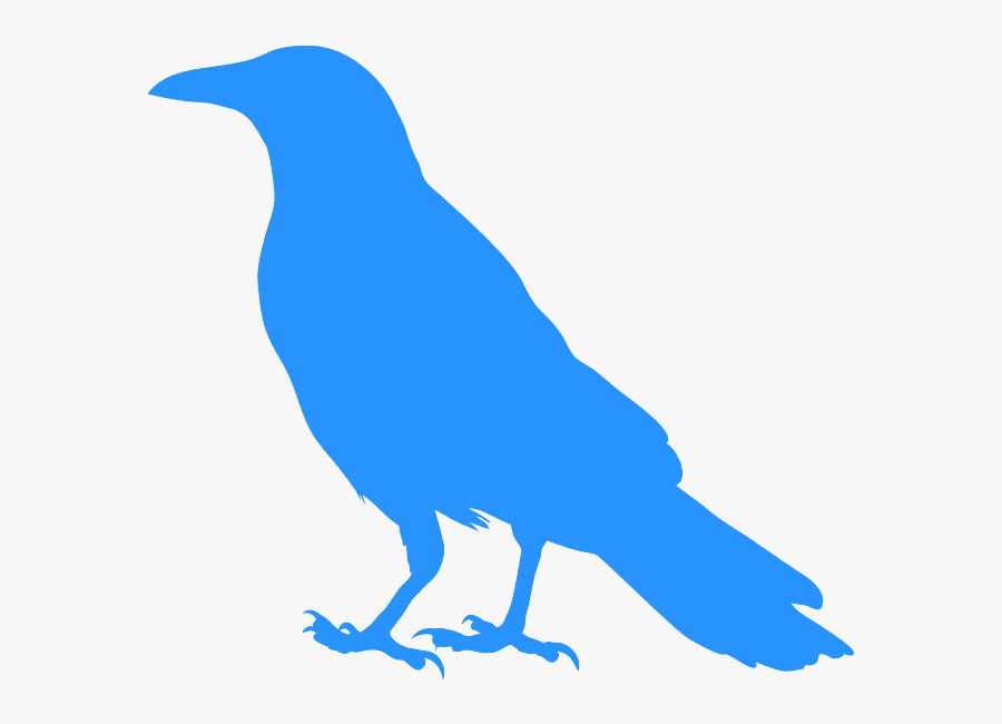 Crow Silhouette Blue, Transparent Clipart