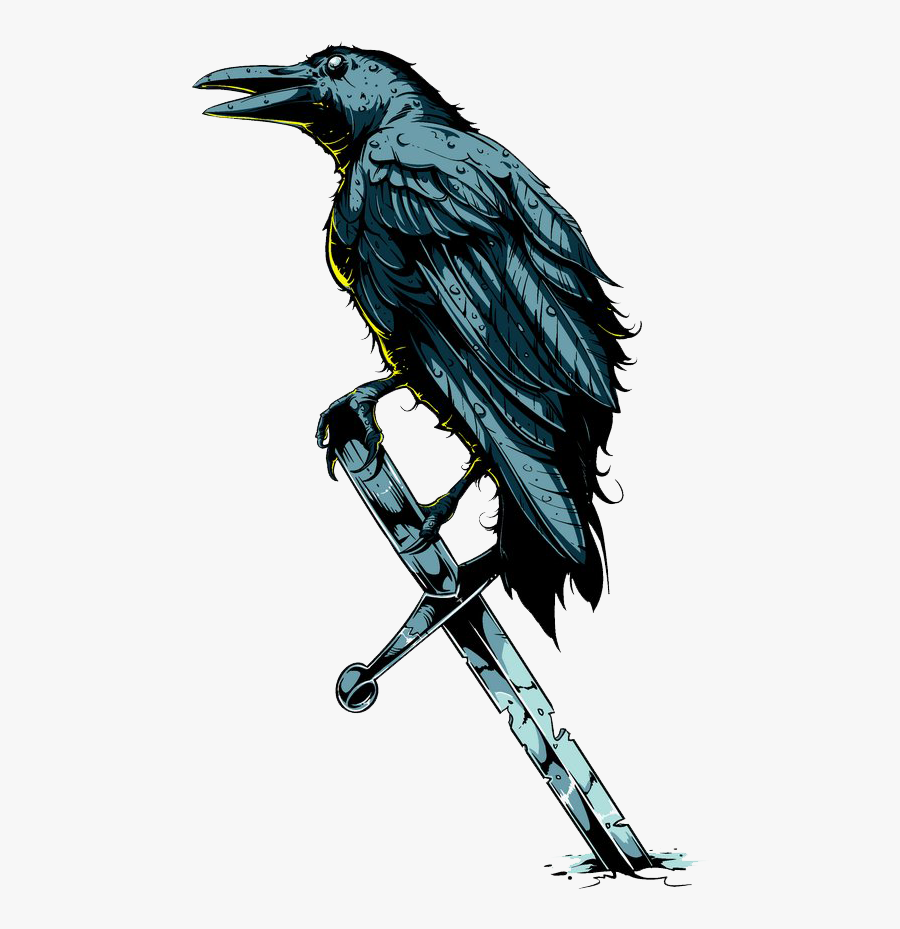 Raven And Sword, Transparent Clipart