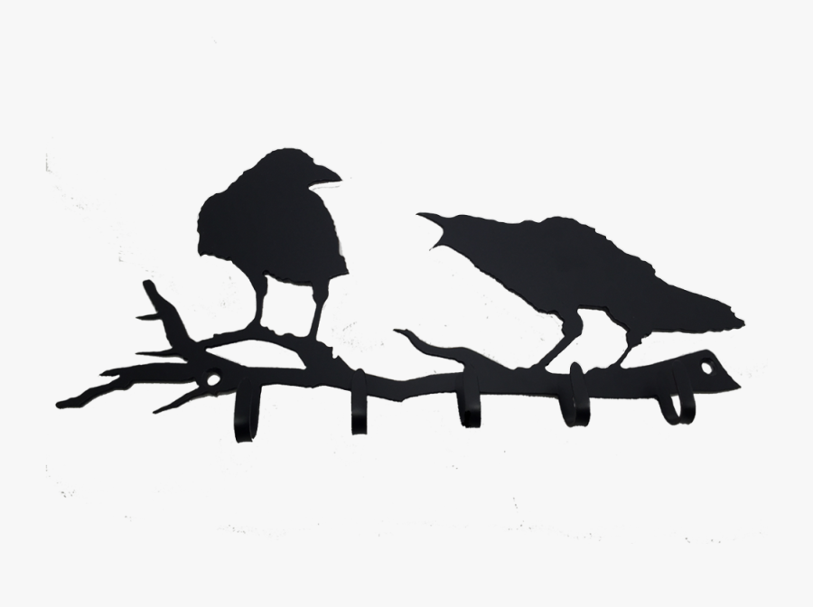 Anvil Crow Hook V=1480735504 - Crows On Branch Transparent Silhouette, Transparent Clipart