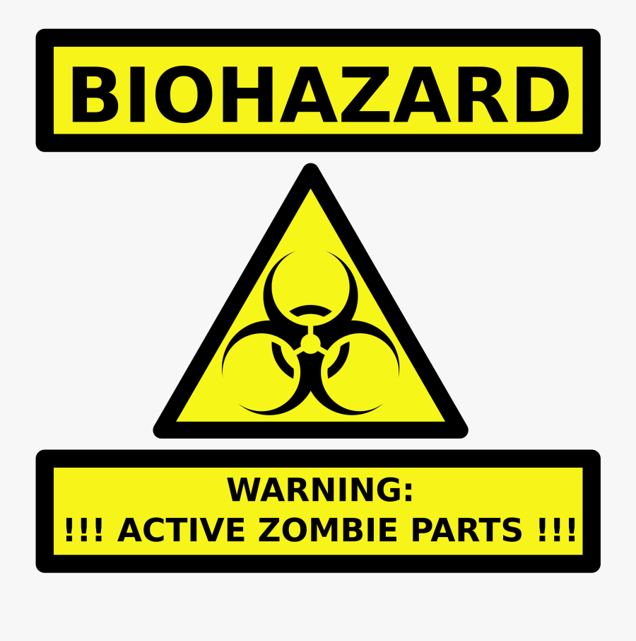 Clipart Zombie Parts Warning Label - Zombie Warning Sign Png, Transparent Clipart