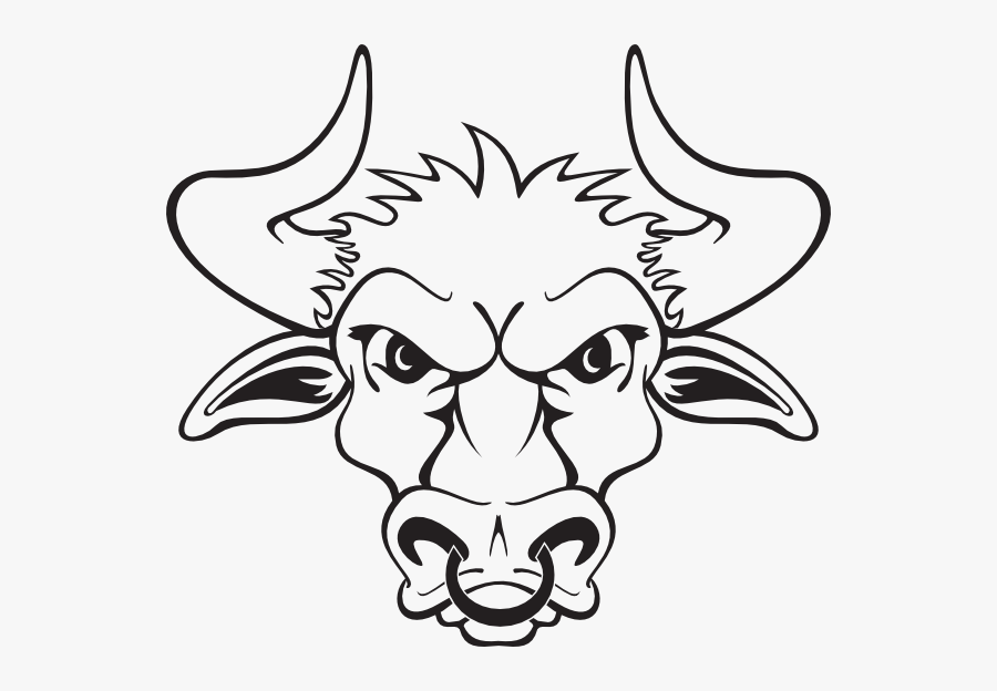 Bull Clip Art - Bull Face Black And White Clipart, Transparent Clipart
