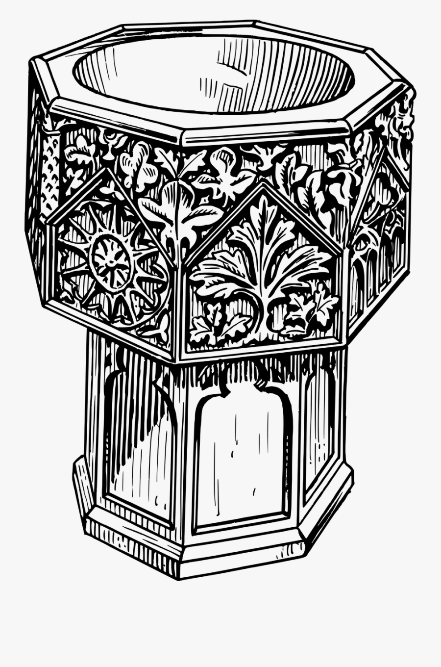 Square,rectangle,black And White - Baptismal Font Clipart, Transparent Clipart