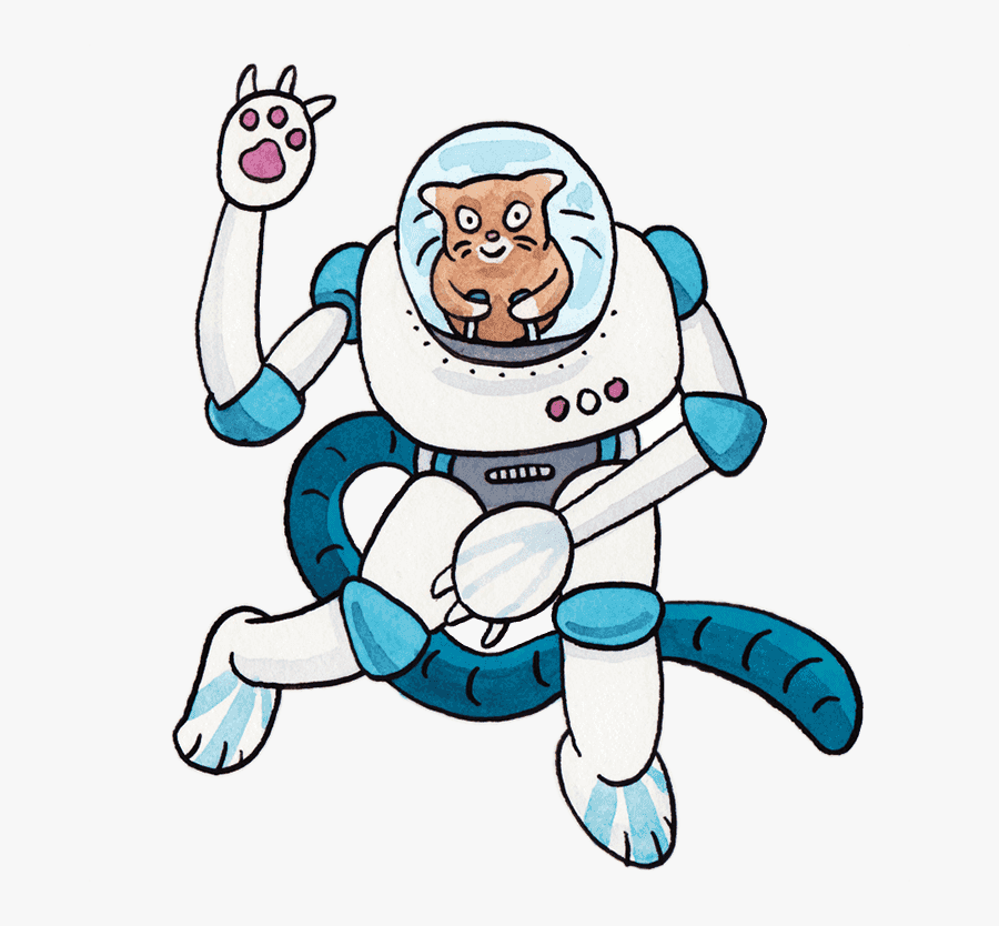 Cat Driving A Robot, Transparent Clipart